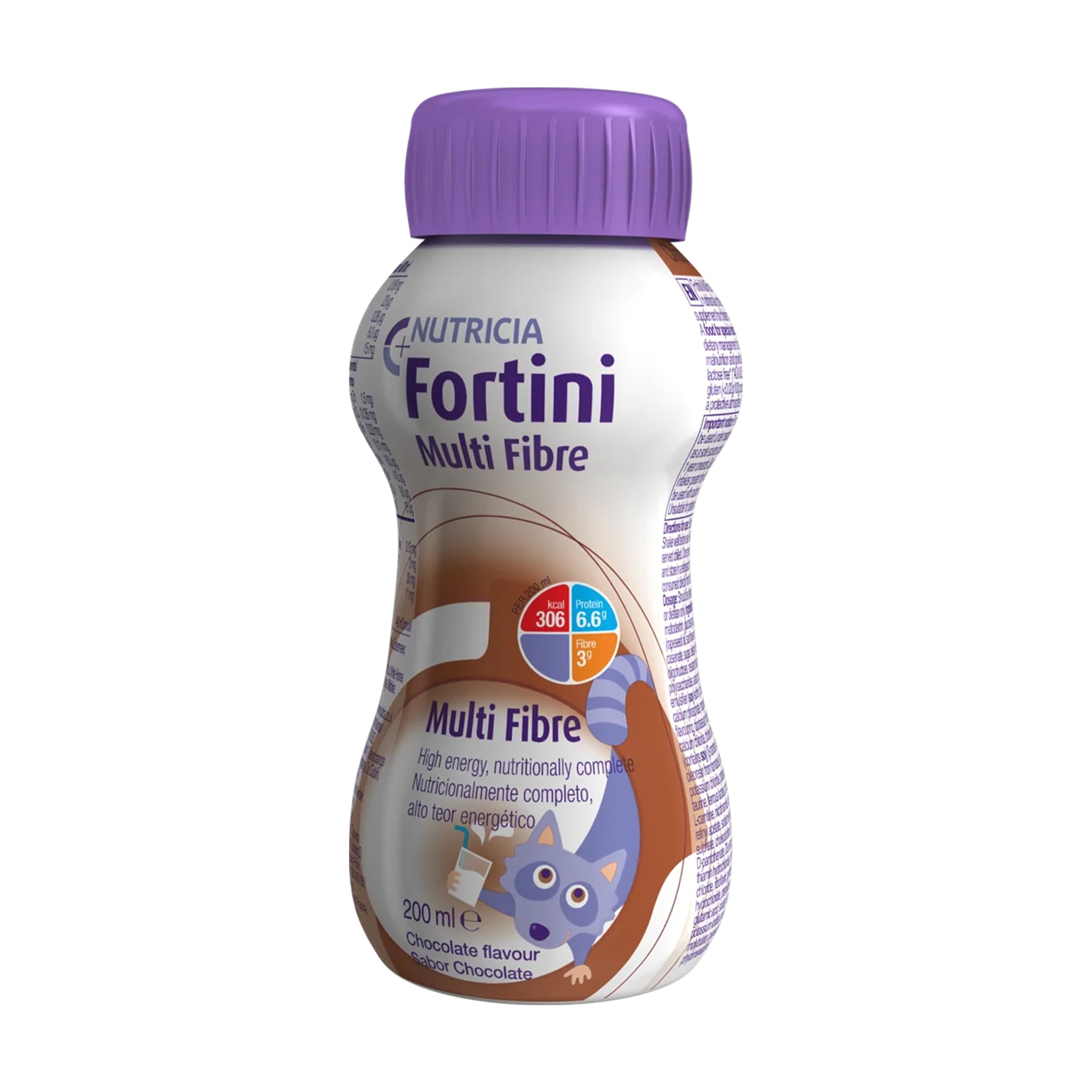 Спеціальне ентеральне харчування Nutricia Fortini з харчовими волокнами, зі смаком шоколаду, від 1 року, 200 мл